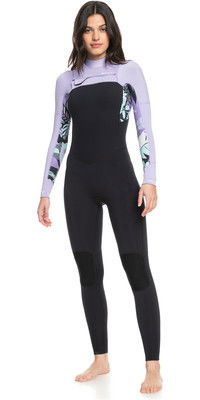 2024 Roxy Frauen Swell Series 4/3mm Brustreiverschluss Neoprenanzug ERJW103125 - Anthracite Splash